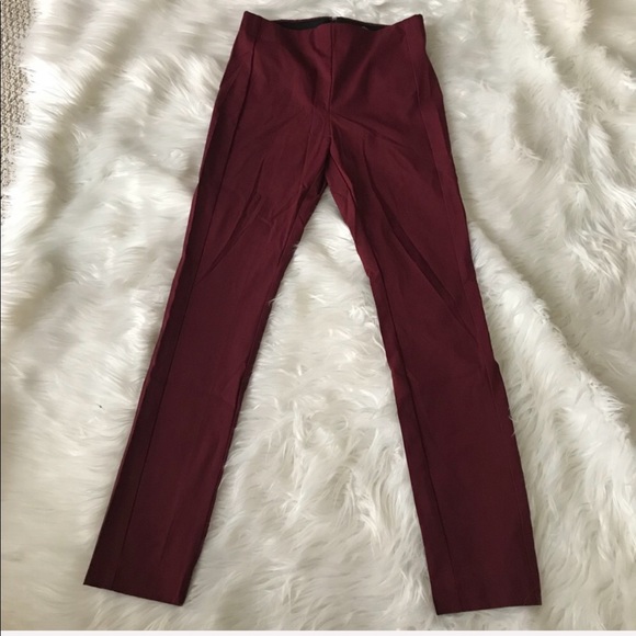 Theory Navalane Neoteric Ponte Pants Burgundy - Picture 2 of 7